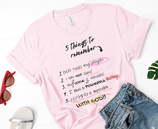 5 Things to Remember Women's T-Shirt