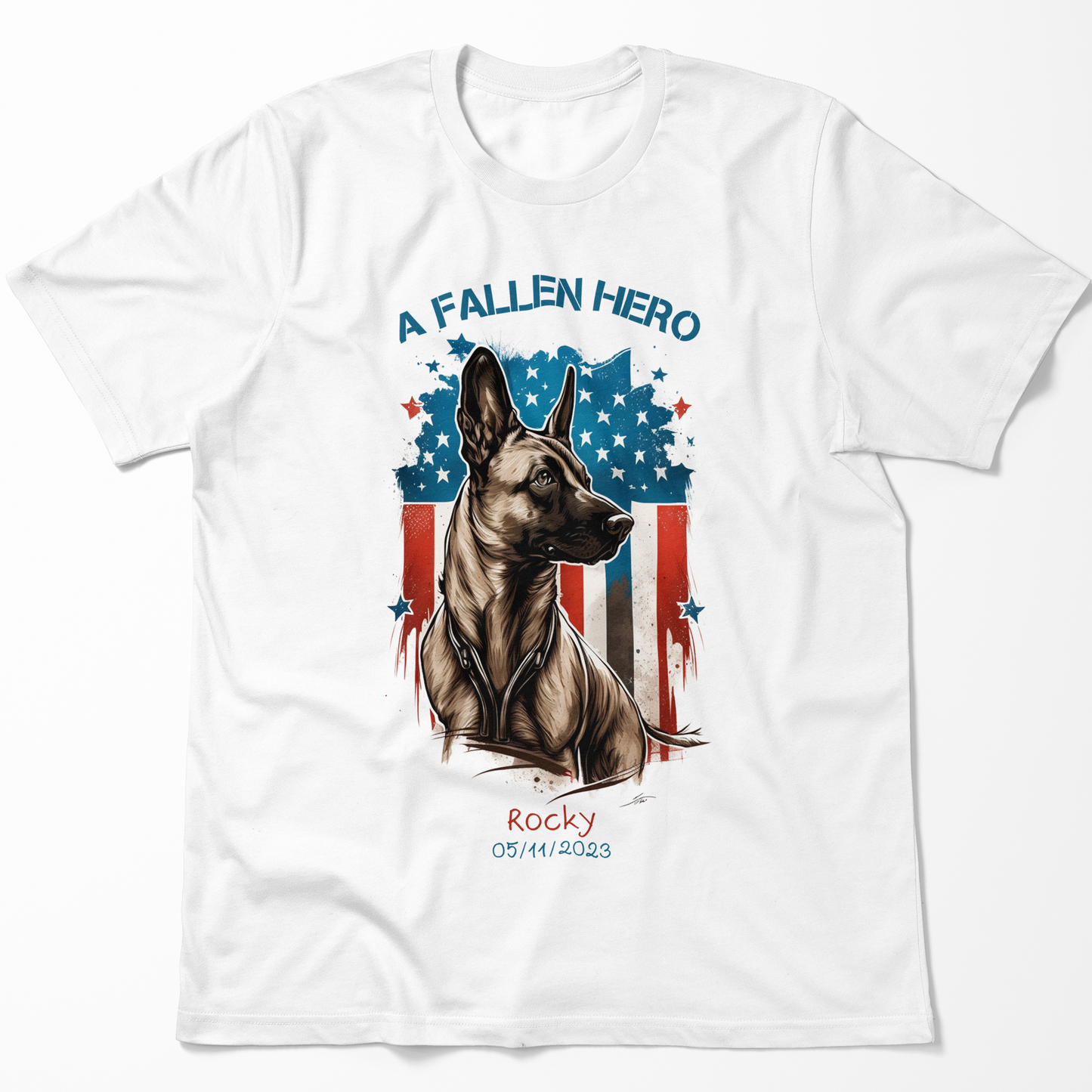 Personalized K9 Tribute | Fallen Hero | Men's T-Shirt | White