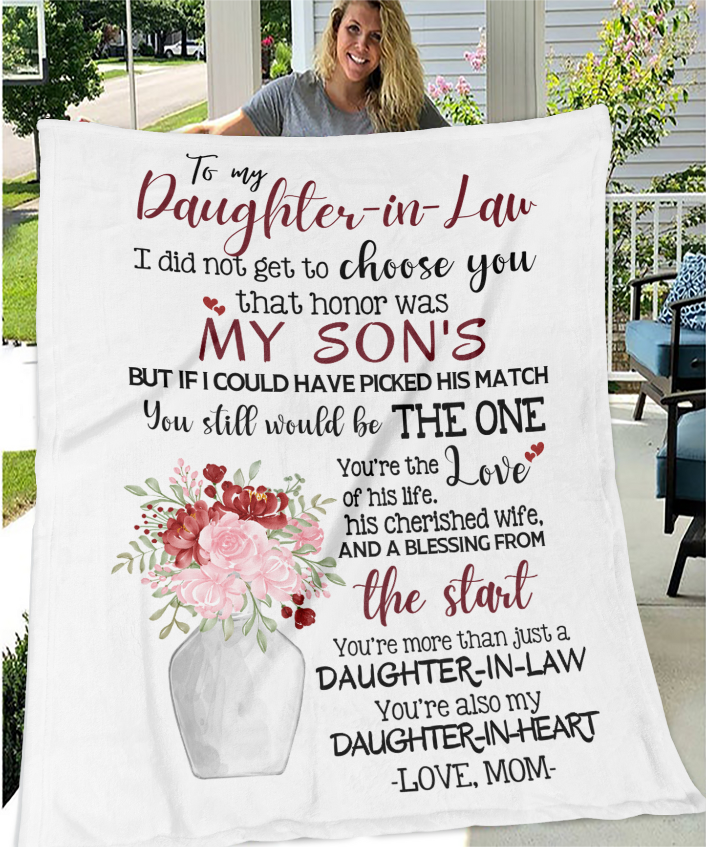 TO MY DAUGHTER IN LAW | MY DAUGHTER IN HEART | BLANKET | WHITE