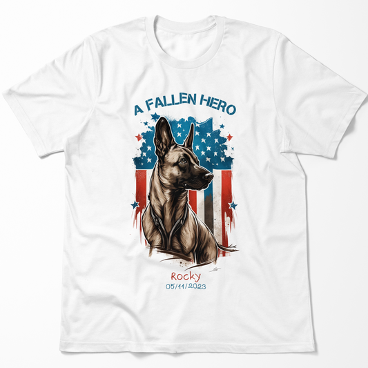 Personalized K9 Tribute | Fallen Hero | Men's T-Shirt  | White