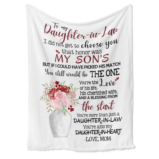 TO MY DAUGHTER IN LAW | MY DAUGHTER IN HEART | BLANKET | WHITE